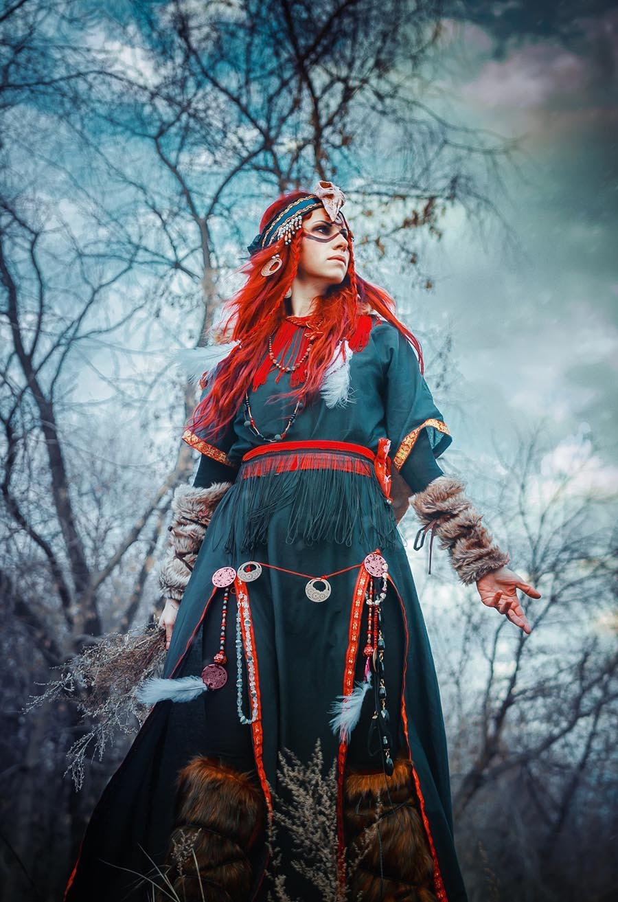 Girls in Slavic costumes underwear in Bishkek