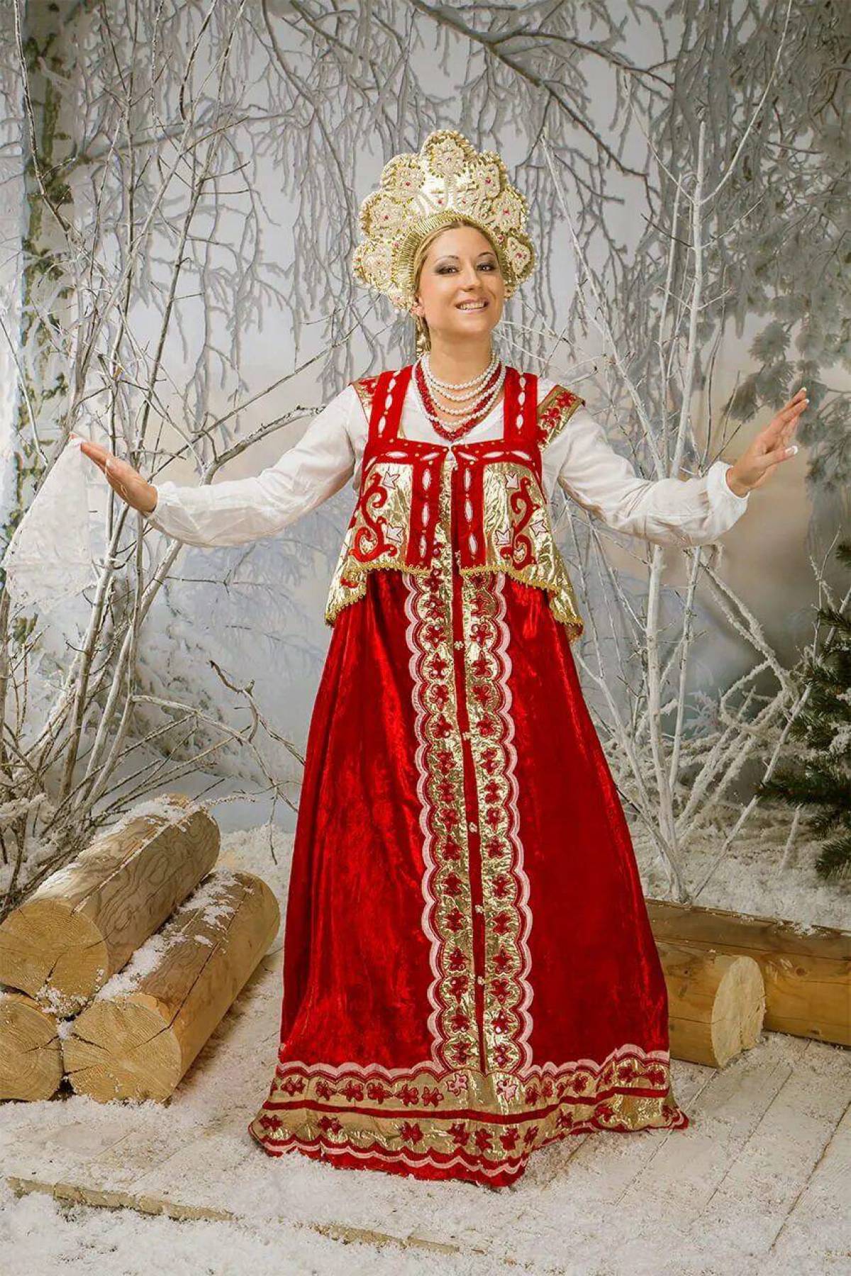 Girls in Slavic costumes in Bishkek
