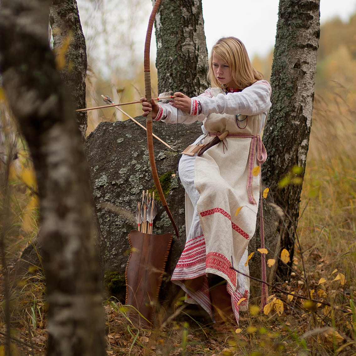 Sexy photo Girls in Slavic costumes in Bishkek